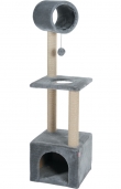 Драскалка Zolux TRIO CAT TREE с къщичка и три зони, 41см х 47см х 124 см Сив