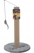 Драсалка Zolux SCRATCHING POLE – с пилон и мишка, 40см х 40см х 63см Сив