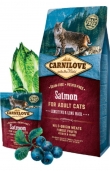 Пълноценна суха храна за добро храносмилане при дългокосмести котки Carnilove Salmon for Adult Cats – Sensitive & Long Hair със 30% сьомга, БЕЗ ЗЪРНЕНИ КУЛТУРИ 2 кг.