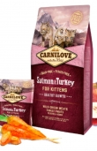 Пълноценна суха храна за подрастващи котенца Carnilove Salmon & Turkey for Kittens – Healthy Growth със 25% сьомга и 24% пуешко, БЕЗ ЗЪРНЕНИ КУЛТУРИ 6 кг.