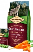 Пълноценна суха храна за котки Carnilove Duck & Pheasant Adult cats със 34% патешко и 22% месо от фазан, БЕЗ ЗЪРНЕНИ КУЛТУРИ 2 кг.