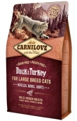 Пълноценна суха храна за котки от големите породи Carnilove Duck & Turkey – Large breed Cats със 32% патешко и 18% пуешко, БЕЗ ЗЪРНЕНИ КУЛТУРИ 2 кг.