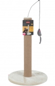 Драсалка Zolux SCRATCHING POLE – с пилон и мишка, 40см х 40см х 63см Бежов