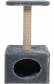 Драскалка Zolux SOLO CAT TREE – с къщичка и една площадка, 31см х 31см х 56см Сив