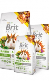 Brit Animals RABBIT ADULT Complete – Супер премиум пълноценна храна за зайци 0.300 кг.