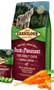 Пълноценна суха храна за котки Carnilove Duck & Pheasant Adult cats със 34% патешко и 22% месо от фазан, БЕЗ ЗЪРНЕНИ КУЛТУРИ 0.400 кг.