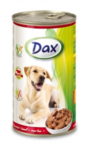 Консервирана храна за кучета DAX Beef с говеждо месо 1.240kg.