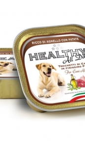 Пастет за кучета HEALTHY MEAT All Days с прясно агнешко месо , телешко, пуешко месо и картофи 0.150 кг.