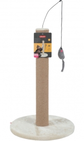 Драсалка Zolux SCRATCHING POLE – с пилон и мишка, 40см х 40см х 63см Бежов