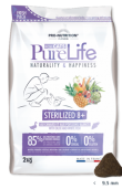 Pure Life Cat STERILIZED 8+ С ПАТЕШКО И БЯЛА РИБА 2 кг -  Пълноценна храна за кастрирани котки и/или котки със склонност към напълняване, над 8-годишна възраст, без зърнени култури,  без глутен, с 85% животински протеин. Подходяща и за чувствителни котки.