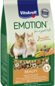 Vitakraft, EMOTION® BEAUTY Junior   Пълноценна храна за млади декоративни зайци - на възраст под 6 месеца. Здравословна за кожата и козината!