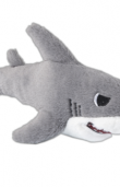 GimCat Играчка за котка SHARKS, плюшена акула с пищялка, сив цвят