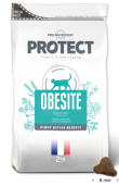 Пълноценна диетична храна за котки с наднормено тегло, 2 кг - Pro-Nutrition Flatazor Protect Obesite - ниска калоричност, гарантирано засищане на глада, 69% протеини от животински произход! 2 kg