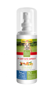 P-Off Site Spray - Отблъскващ спрей 100 мл (срещу нежелано уриниране на определени места) - GimDog Natural Solutions - с лимон, портокал и ябълков оцет