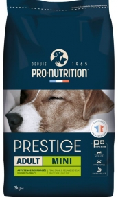 PRESTIGE DOG ADULT MINI 3 kg - Пълноценна храна за пораснали кучета от дребни породи. Произведена във Франция.