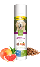 Шампоан за дългокосмести кучета 250 мл - GimDog Natural Solutions - със семена от лен и грейпфрут