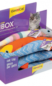 Gimcat® FISH BOX Играчка за котка - шумоляща плюшена риба с котешка трева 1 бр.